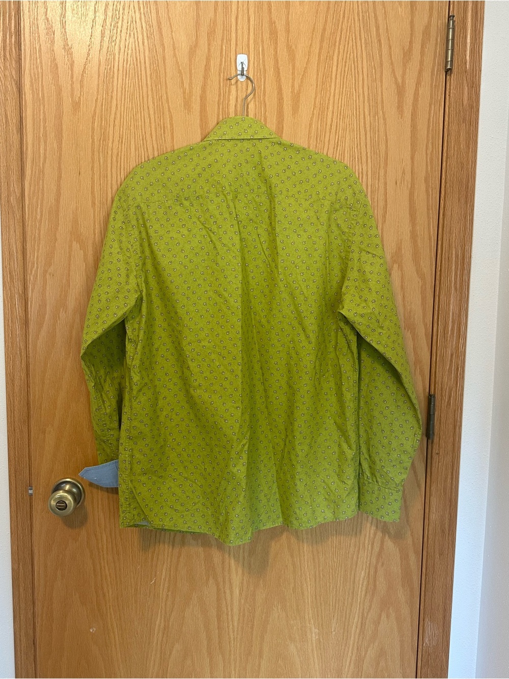 Z3 Maple Leaf Print Green Cotton Relaxed Fit Button-Down Shirt Men's Size 15.5 - Picture 7 of 10